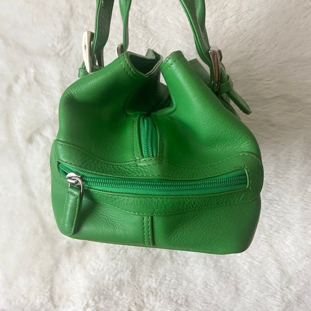 Vintage Tommy & Kate Y2K Apple Green Genuine Leather Buckle Shoulder Bag - Picture 5 of 13